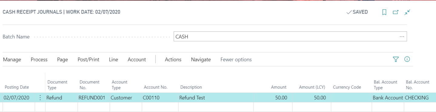 Dynamics 365 Business Central: Posting a Sales Refund and applying to a ...