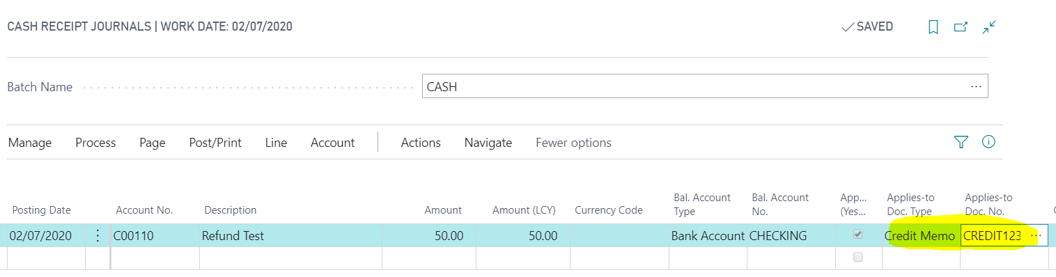 Dynamics 365 Business Central: Posting a Sales Refund and applying to a ...