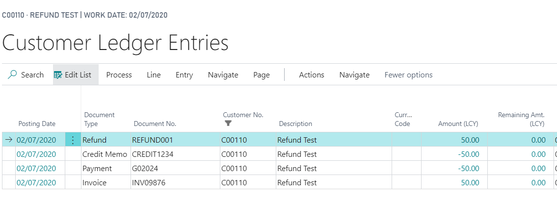 Dynamics 365 Business Central: Posting a Sales Refund and applying to a ...