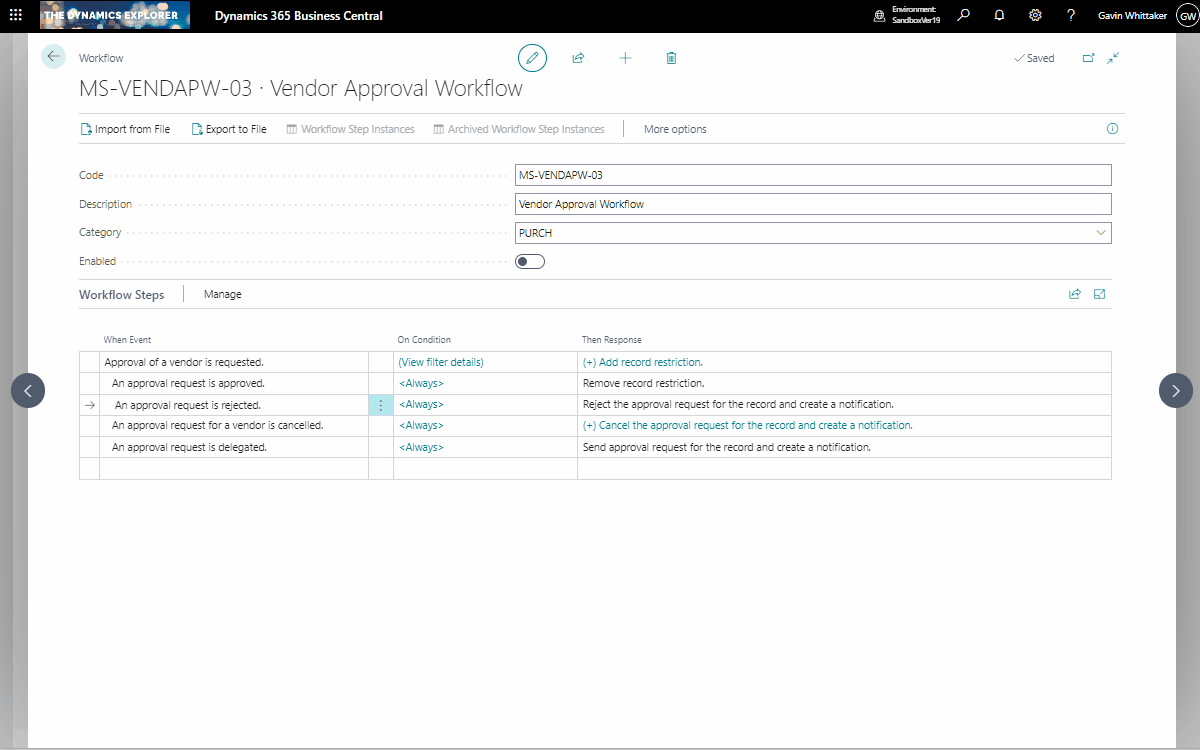 Dynamics 365 Business Central – How to create a workflow that only ...