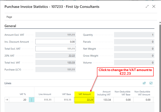 Dynamics 365 Business Central – How to change the VAT amount on a ...