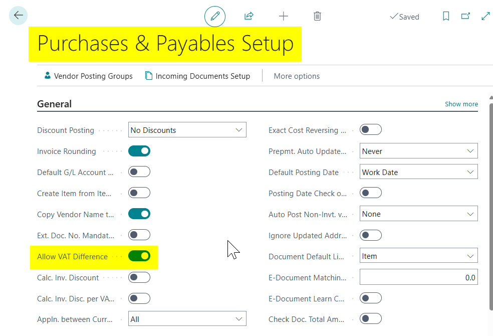 Dynamics 365 Business Central – How to change the VAT amount on a ...