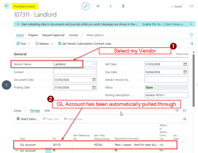 Dynamics 365 Business Central – How to default a General Ledger account ...